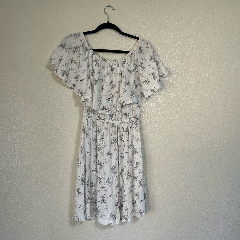 Floral Off-Shoulder White Dress